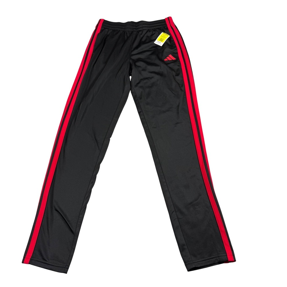 Adidas Kids L 14/16 Track Pants Black Red Stripe AG10611 Sporty Activewear NEW - Picture 1 of 10